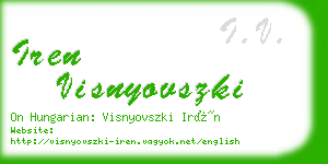 iren visnyovszki business card
